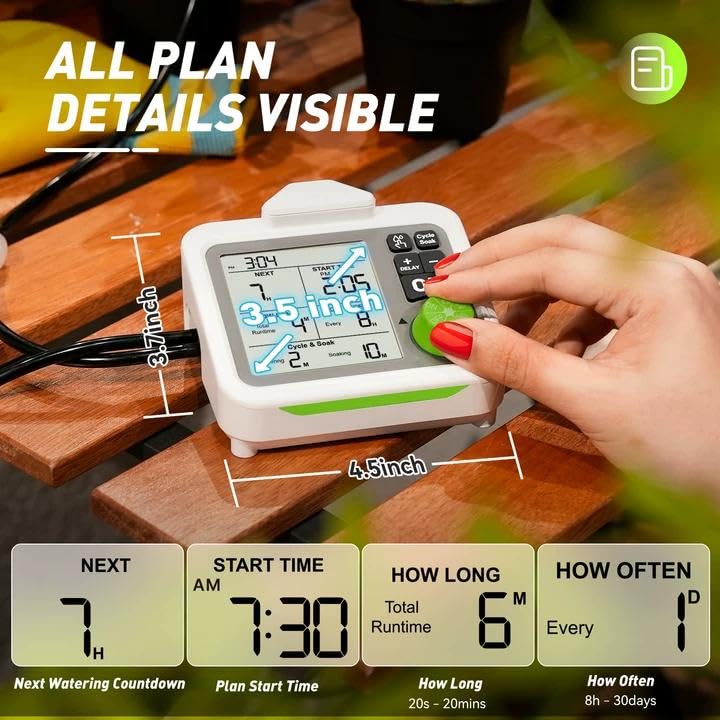 Large Display Automatic Plant Waterer Indoor for Pot Plant,Cycle & Soak Mode Vacation Self Watering Drip Irrigation System Device Kit Herb Garden Greenhouse Grow Tent Water 10-15 Plants - view 2
