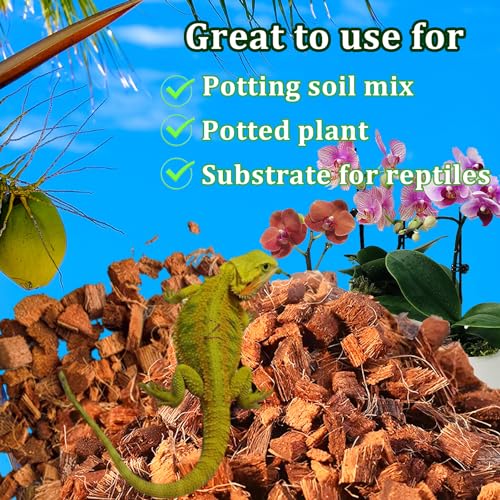 Coco Husk Chips Coconut Substrate for Garden Potting Soil Coconut Brick for Indoor Outdoor Flowers Plants Compressed Low EC Coco Husk Mulch for Garden Coconut Substrate for Reptiles - view 4