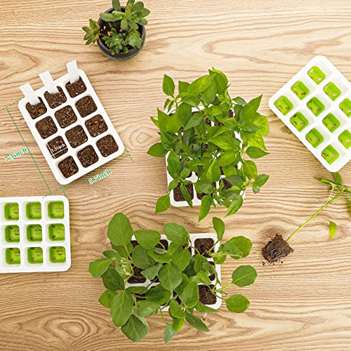 6pcs Reusable Seed Starter Kit, 72 Cells Seed Starter Trays, Silicone Seedling Starter Trays for Starting Plant Seeds with Flexible pop-Out Cells, Indoor Gardening Plant Germination Trays - view 2