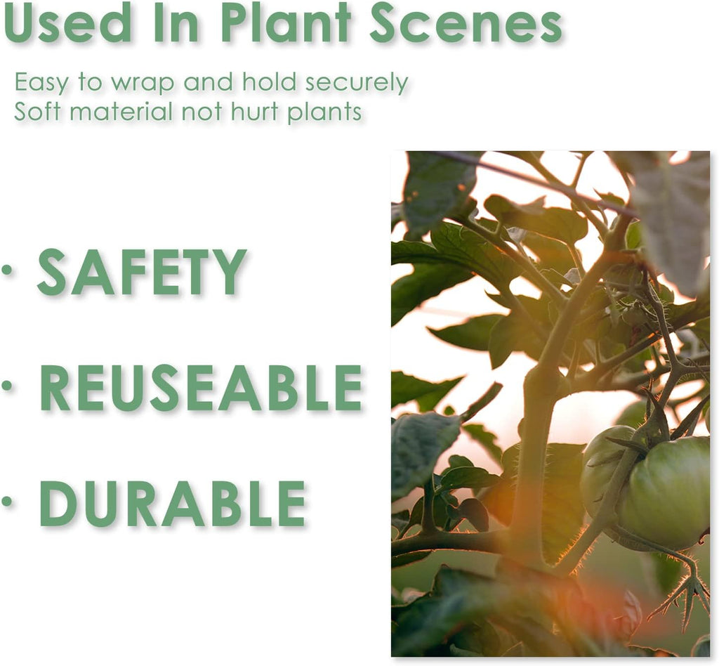 Garden tie green tape, plant supports, gentle on plants (16.4ft × 0.6 inch, 1 roll, green) - view 4