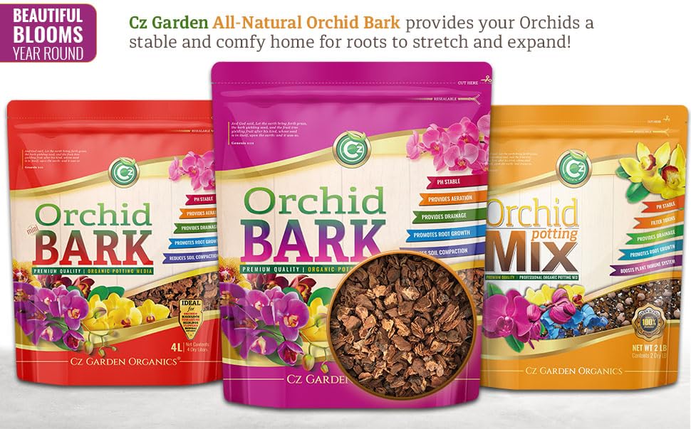 Organic Orchid Potting Bark - Made in USA Premium Garden Soil Amendment for Root Development of Phalaenopsis, Cattleyas, Indoor/Outdoor Plants & Reptile Terrarium Bedding! Chunky Fir Bark. OMRI Listed - view 3