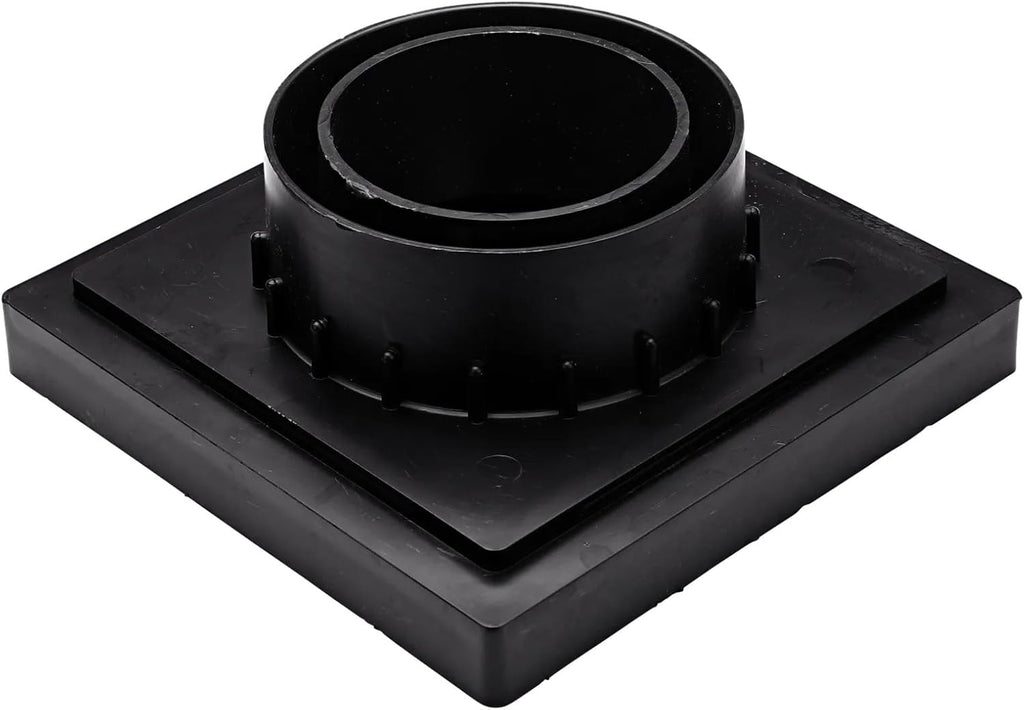 640 6-Inch Square Grate with Low-Profile Adapter Drain, Connects to 3-Inch and 4-Inch Drain Pipes and Fittings, for Small Lawns, Landscaping and Patios, Plastic, Black - view 6