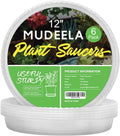 6-Pack Plastic Plant Saucers Tray for Indoor, 12 Inches, Clear | Durable, Thicker, Stronger, Deeper, Round Plant Dish Pant Plate to Catch Water for Flower and Plant Pot