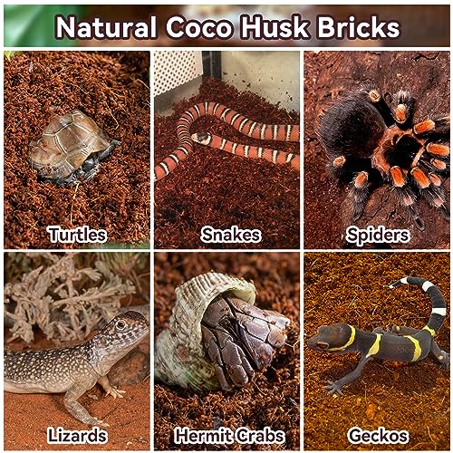 4 Pack Coconut Fiber Substrate, Natural Coco Coir Reptile Bedding - view 5