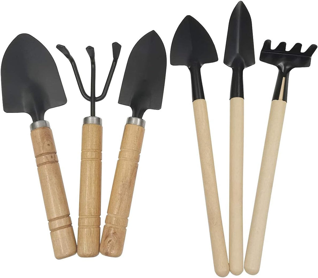 Gardening tool set (6 pcs) spade shovel rake for garden plants care house plants flower pot cactus vegetables kids indoor small plants mini medium plant tool succulent kit