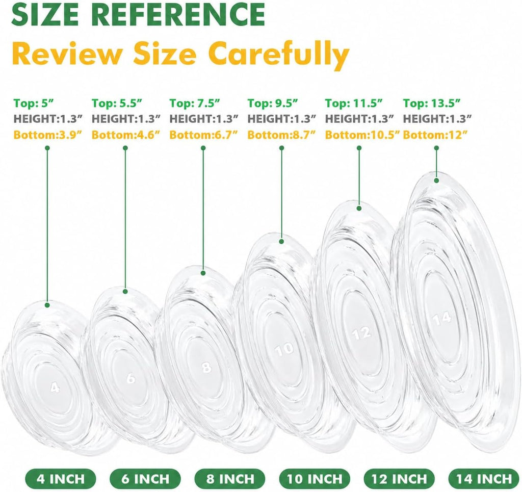 100 pack clear plant saucers for indoors (4 6 inch) flower pot saucers for potted plants plate set plant trays for indoors no holes plants saucer trays for pots drip tray plastic tray for succulent - view 4