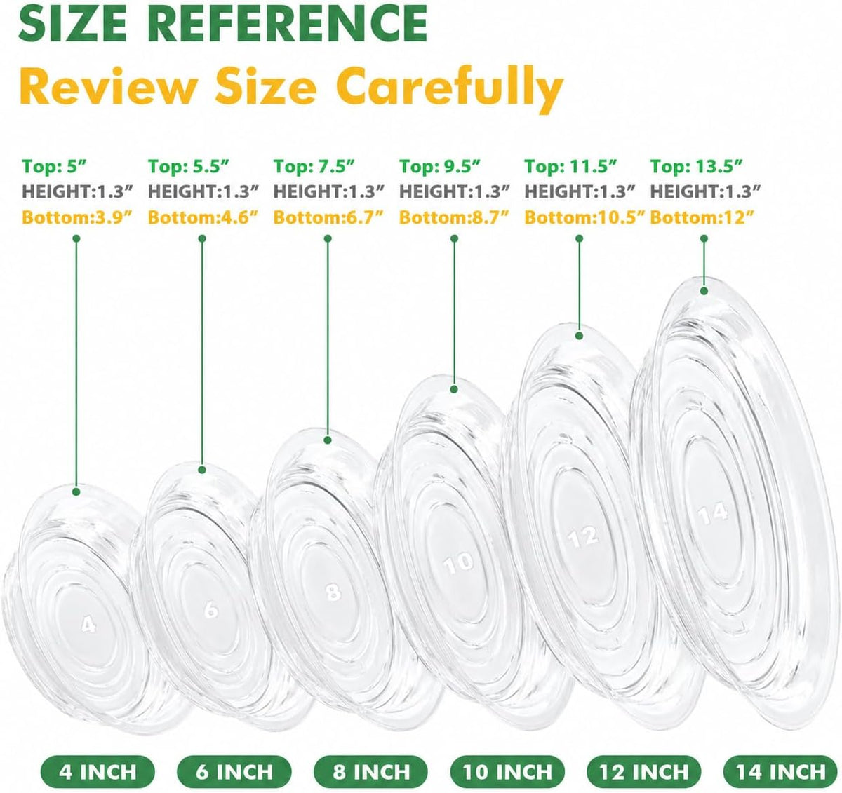 100 pack clear plant saucers for indoors (4 6 inch) flower pot saucers for potted plants plate set plant trays for indoors no holes plants saucer trays for pots drip tray plastic tray for succulent - view 4
