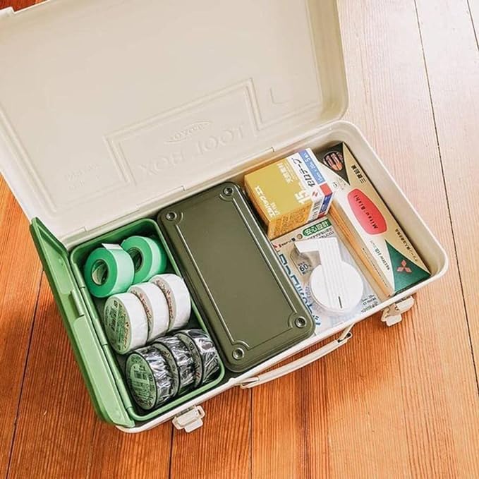 Sugimura-ya TOYO Steel Tool Box T-190 SE (Summer Emerald Green) H7.99×W4.29×D2.20inch Steel Trunk For Pegs, Metal fittings, Pen, Accessory, And Utility Knife Made In Japan - view 5