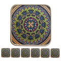 Colorful Boho Plant Pot Mat Set of 6 Absorbent Plant Pad Mat Non Slip Planter Pot Mat Flower Pot Mat for Table Desk Floor 8.5 Inch
