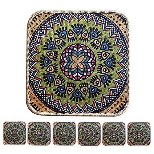 Colorful Boho Plant Pot Mat Set of 6 Absorbent Plant Pad Mat Non Slip Planter Pot Mat Flower Pot Mat for Table Desk Floor 8.5 Inch