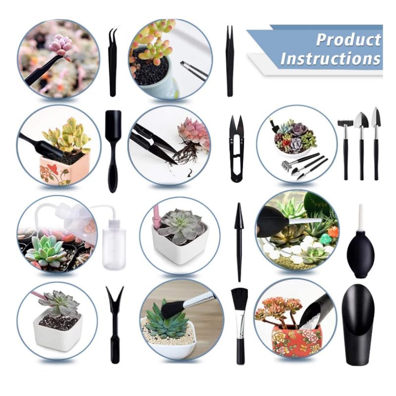 17-Piece Succulent Plant Care Tool Set, 26" and 39.4" Plant Transplanting Mats, Indoor Transplanting Supplies, Including Pot Transplantingg Mat, Mini Gardening Tool Set for Plant Care - view 4