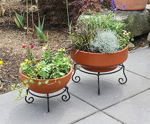 Piazza Flower Pot Plant Stand, Small,Black - view 3