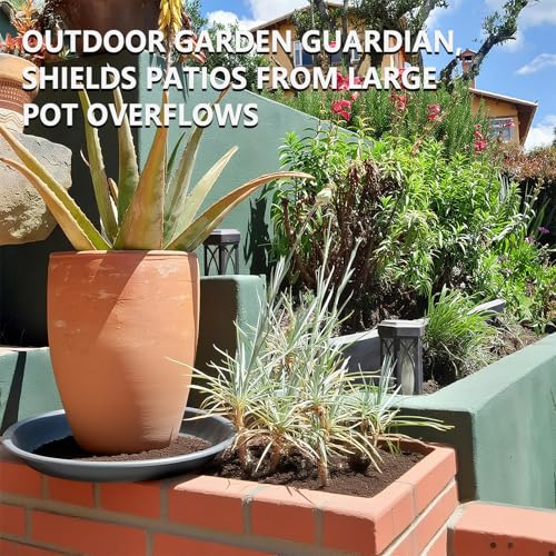 6 Pack 15 Inch Gray Plant Saucers, Heavy Duty PP Trays for Large Pots - view 6