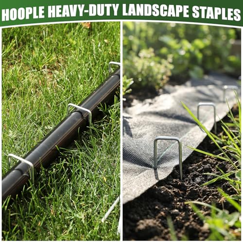50 Pack 8 Inch Landscape Staples 11 Gauge Heavy Duty Galvanized Garden Stakes, Sod Pins for Securing Weed Barrier Fabric, Artificial Turf, Drip Irrigation, Lawn Edging & Outdoor Ground Cover - view 5