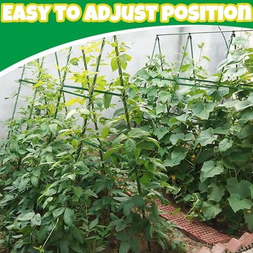 100Pcs Plant Stake Arms for Tomato Cage,11.8" Garden Stake Connectors with 2 Adjustable Buckles,Expandable Trellis Connectors Attach 11mm Diameter Plant Stakes for Climbing Plants Vegetables - view 6