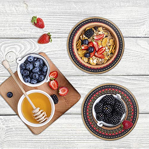 Boho Plant Pot Mat Absorbent Non Slip for Table Desk Floor 8.5" Set of 6 - view 6