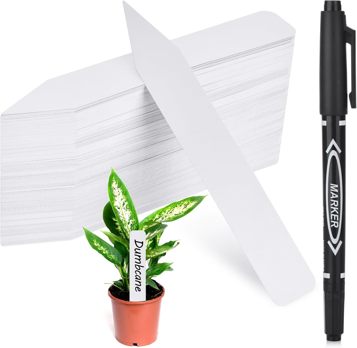 Plant Labels, Outdoor Waterproof Garden Markers, Plastic Nursery Seed Plant Tags with Bonus a Permanent Marking Pen, Gardening Gifts for Women Men 120PCS