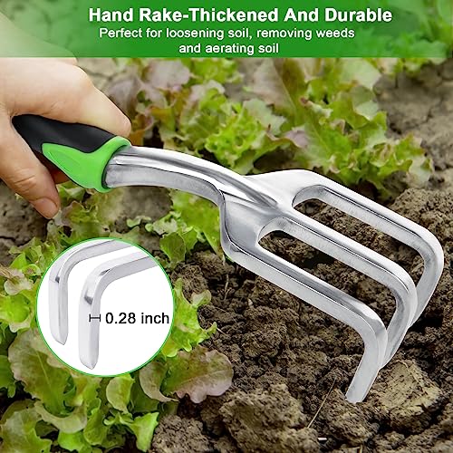 Garden Tools Set, 3 Pack Garden Shovel, Transplant Trowel, Hand Rake Green - view 6