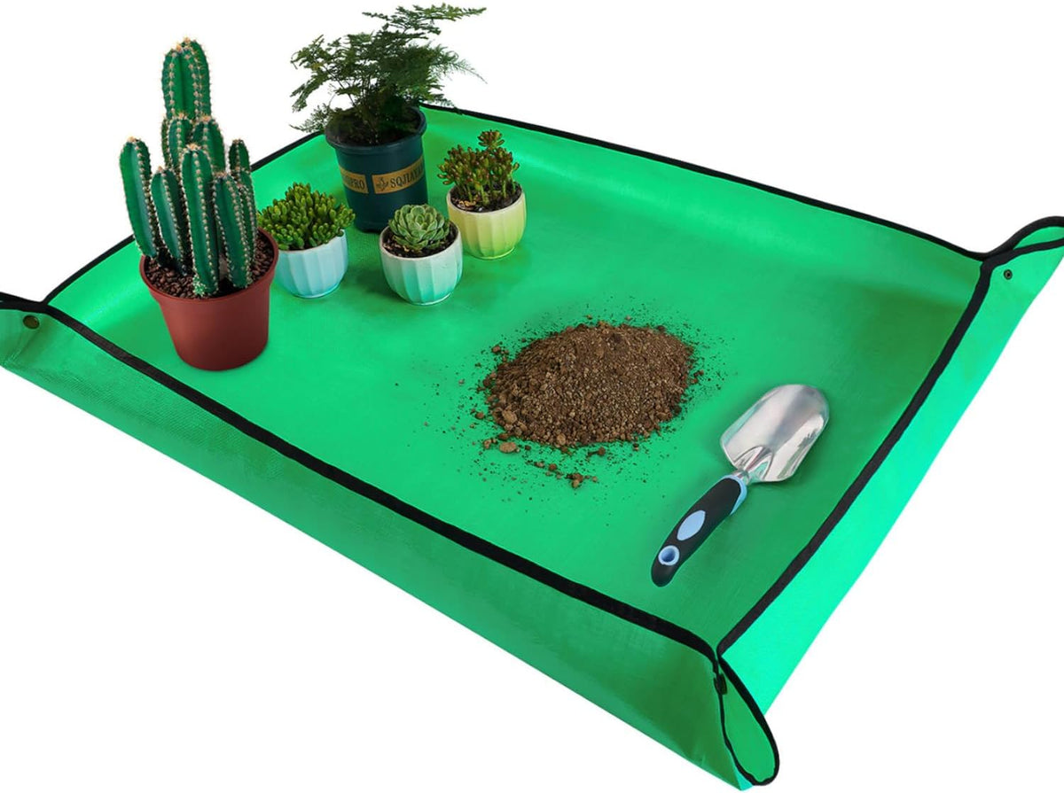 39.5" x 31.5" large repotting mat for indoor plants transplanting control mess table top gardener portable potting tray succulent potting garden mat gardening gifts for women plant lady gifts