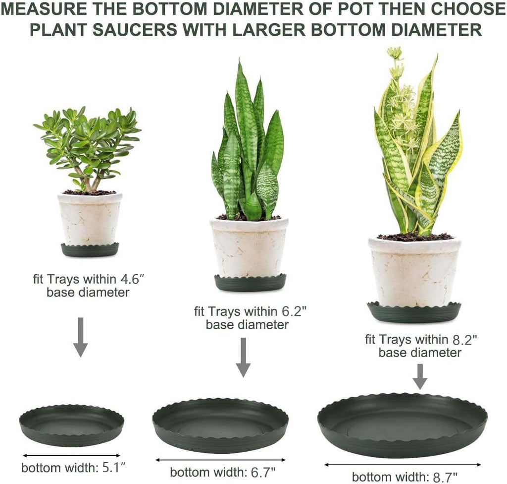 12pcs plant saucer, 6 8 10 inch durable plastic plant tray, black round plant pot saucers, drip tray for indoor and outdoor garden - view 2