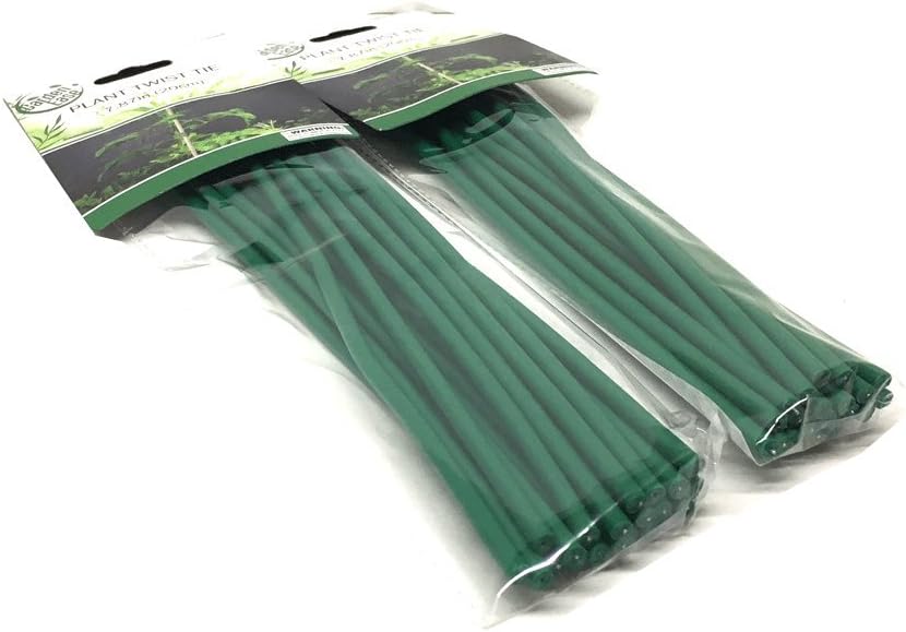 Set of 40 Plant Twist Tie - Flexible Green Rubber Coated Garden Training Wire (40)