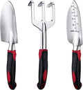 Garden Tool Set, 3 Piece Heavy Duty Garden Trowels Cast-Aluminum Garden Hand Shovels with Non-Slip Rubber Grip, Idea for Transplanting, Weeding, Digging and Planting
