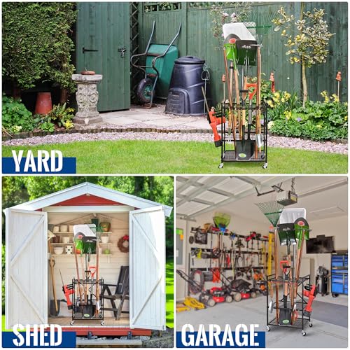 Rolling Garden Tool Organizer for Garage and Yard Tools - view 2