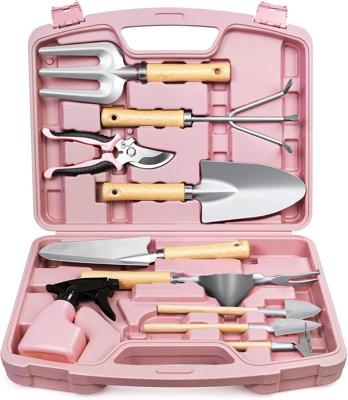 12-Piece Gardening Tool Set, Heavy-Duty Garden Tools for Women | Floral Print Rust-Proof Trowel, Rake, Weeder & Pruner with Hard Case, Ideal Gardening Set Gifts for Mom & Plant Lovers - view 8
