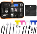 Bonsai tools set, 30 pcs gardening succulent tree indoor beginner tool kit, include plant repotting mat, leather bag, bonsai scissors for women, plant lovers