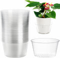 50 Pack Clear Plastic Plant Saucer Drip Tray for Pots, 6 Inch Deep Flower Pot Saucers Water Catcher Tray Watering Trays for Plants Indoors and Outdoor