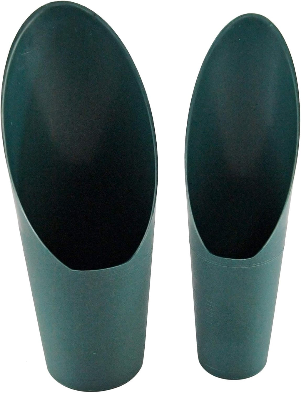 Set of 2 Soil Scoops - Mini Hand Scoops for Transplanting, Weeding, and Potting - Small Garden Scoop, Potting Scoopers, Bonsai Tool - Set of 2 Different Sizes 6½" x 2½" and 6¼" x 1¾" - Green