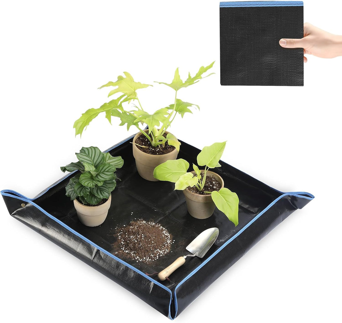 Waterproof Repotting Mat Super Thick for Potting Soil & Mix 26.8"x26.8" | Succulent & Cactus Soil Potting Mat - Durable Foldable Easy Clean - Mess-Free Indoor Plant Soil Gardening Essentials - view 8