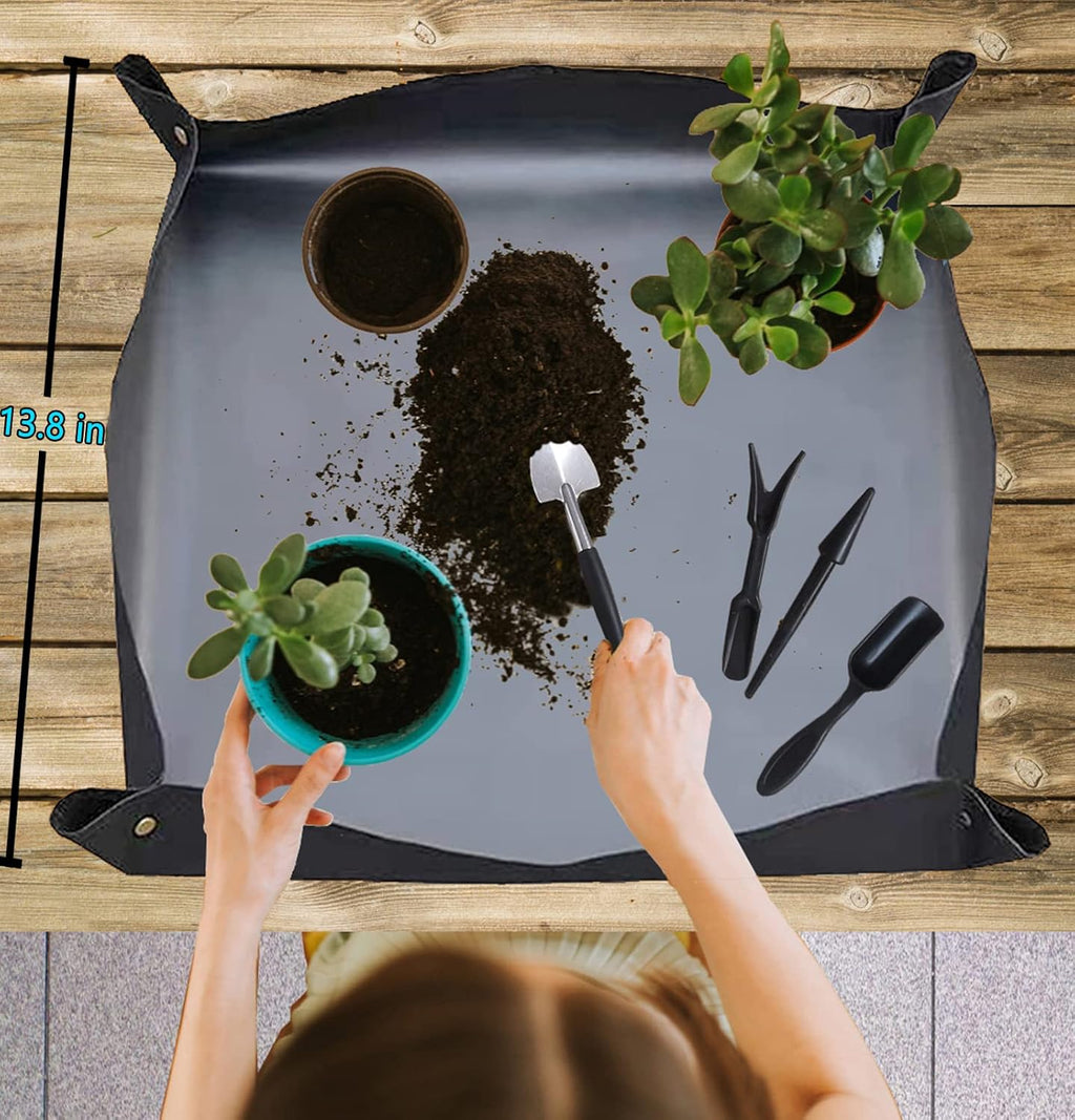Bonsai tools set, 30 pcs gardening succulent tree indoor beginner tool kit, include plant repotting mat, leather bag, bonsai scissors for women, plant lovers - view 5