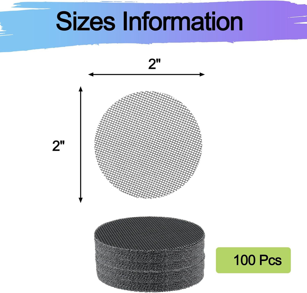 Bonsai mesh for plant pot drainage screen 2 inch, 100 pcs plastic round flower pot hole mesh screen cover pad, planter bottom drainage inserts grid mat for potted succulent - view 2