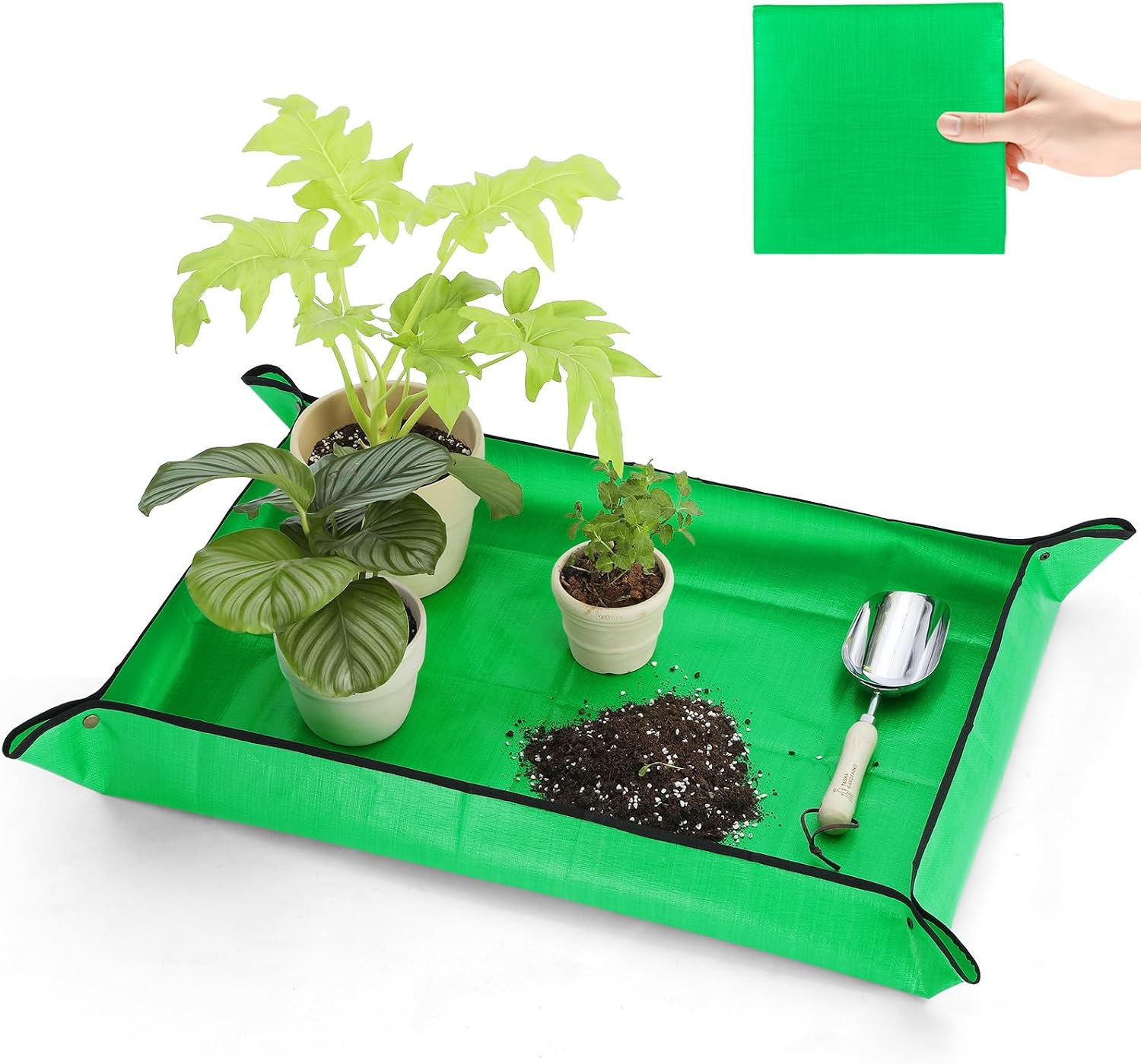 Waterproof Repotting Mat Super Thick for Potting Soil & Mix 26.8"x26.8" | Succulent & Cactus Soil Potting Mat - Durable Foldable Easy Clean - Mess-Free Indoor Plant Soil Gardening Essentials - view 3