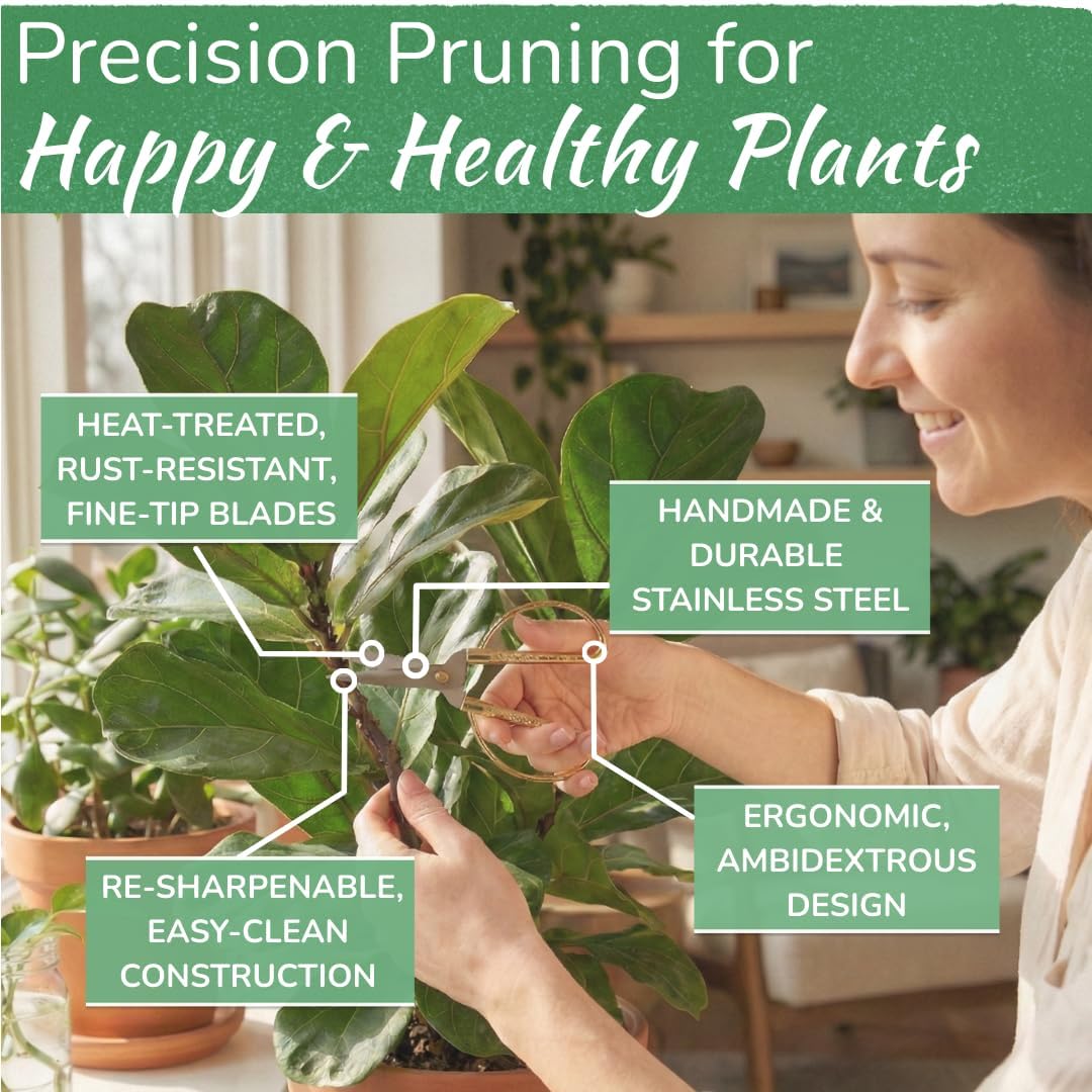 Houseplant pruning shears, stainless steel scissors for trimming & notching - view 2