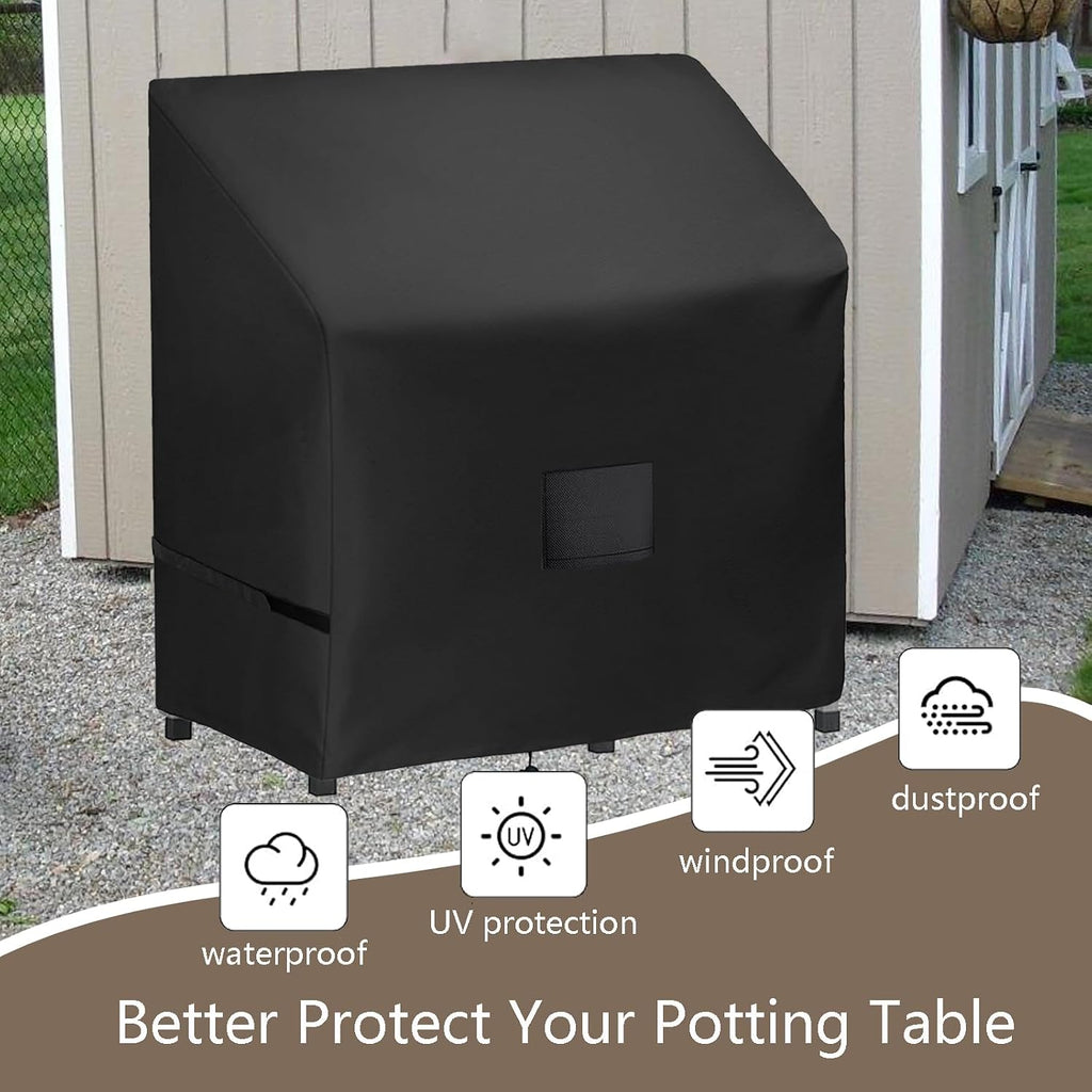 Outdoor Garden Potting Bench Table Cover, 47" x 20" x 47" | Waterproof Windproof Protective Cover for Outdoor Cabinet/Potting Benches for Outside/Garden Table for Planting - view 8