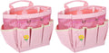 2pcs Garden Tool Bag 13.19"x3.94"x9.45" Large Oxford Tote Pink | Oxford Tote Bag, with Pockets, Gardening Plant Tool Organizer Storage Carrier, Store, for Outdoor Women Men