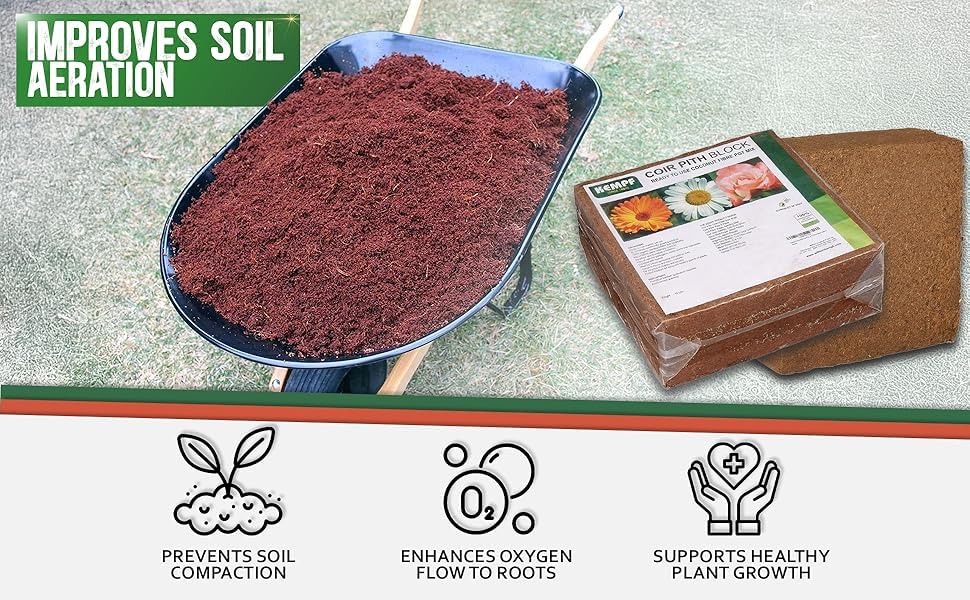 Compressed Coco Coir Pith Block, 10 Pound Block, Natural Potting Mix, Expands to 18 Gallons - view 4