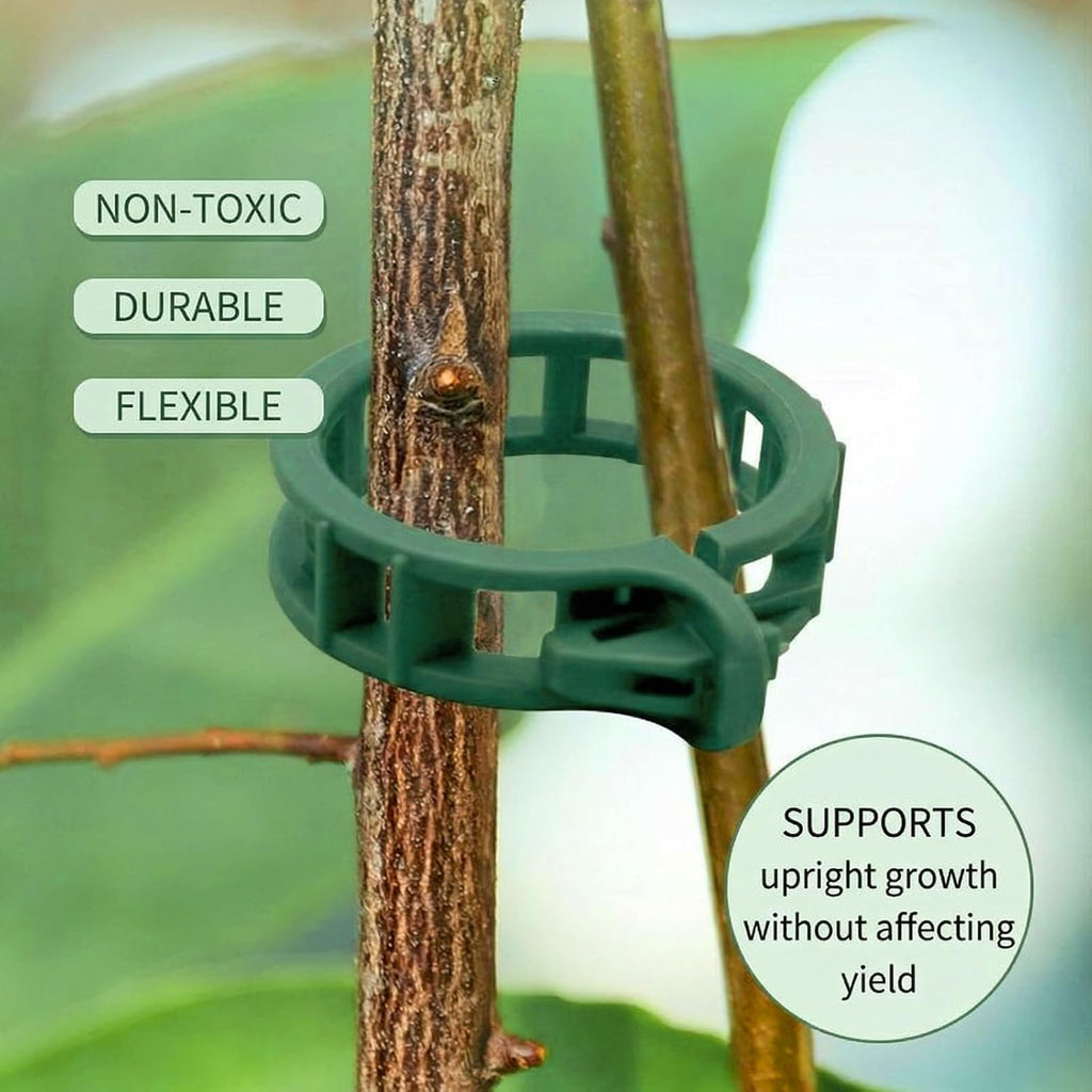 300Pcs Tomato Clips, Reusable Plant Support Clips for Climbing Plants, Garden Clips for Tomato Vine, Trellis Clips for String Trellis, Plant Fixing Clips for Vegetables (Green) - view 4