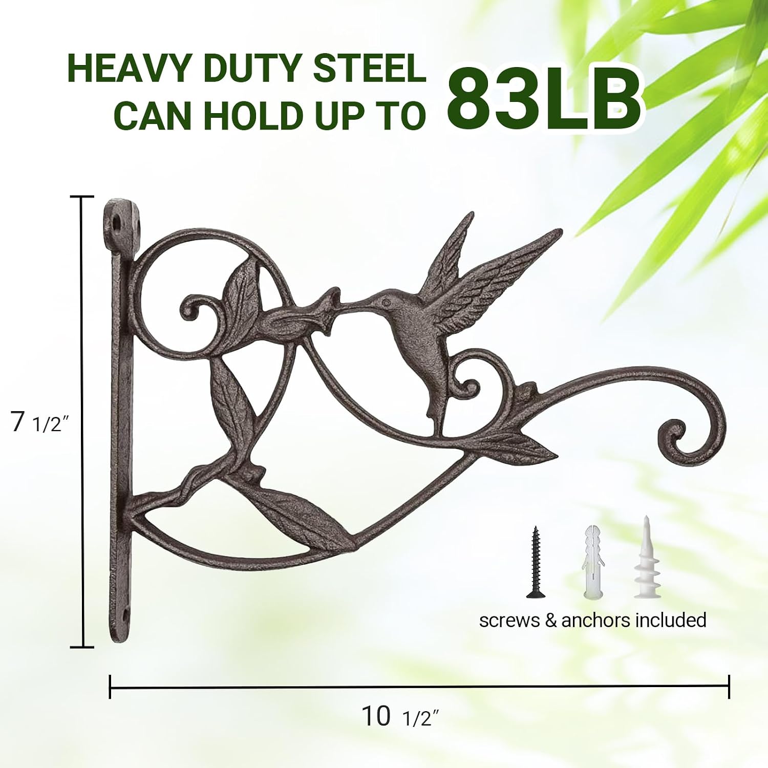 Hanging Plant Bracket Hook Iron Decorative Plant Hanger for Flower Basket Bird Feeder Wind Chime Lanterns, 1 Pack | 1 Pack, Rust-Proof, Bird Shaped Design, Easy Mount, Wall Hook for Flower Basket Wind Chimes Lantern, Indoor Garden Patio - view 3