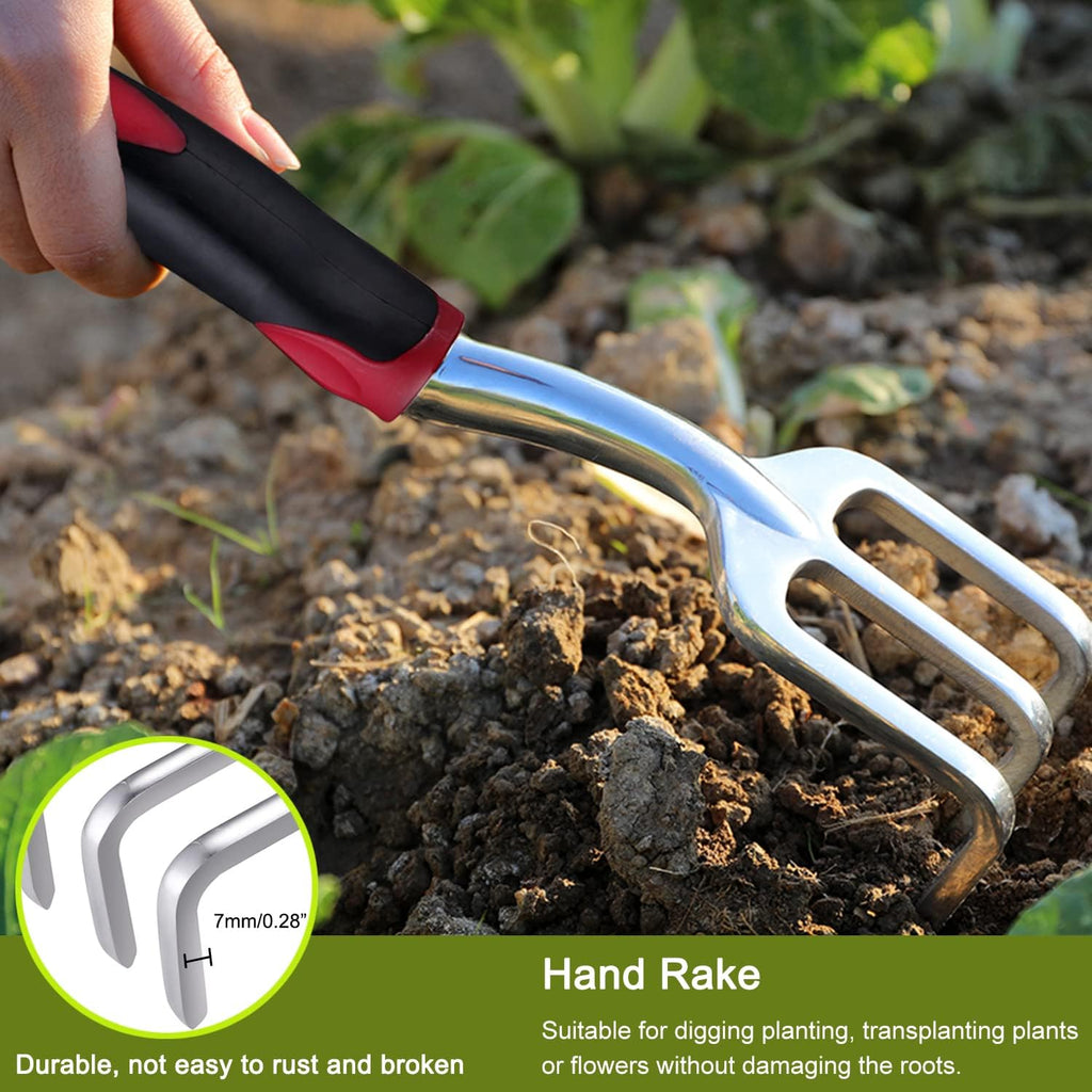 Garden Tool Set, 3 Piece Heavy Duty Garden Trowels Cast-Aluminum Garden Hand Shovels with Non-Slip Rubber Grip, Idea for Transplanting, Weeding, Digging and Planting - view 5
