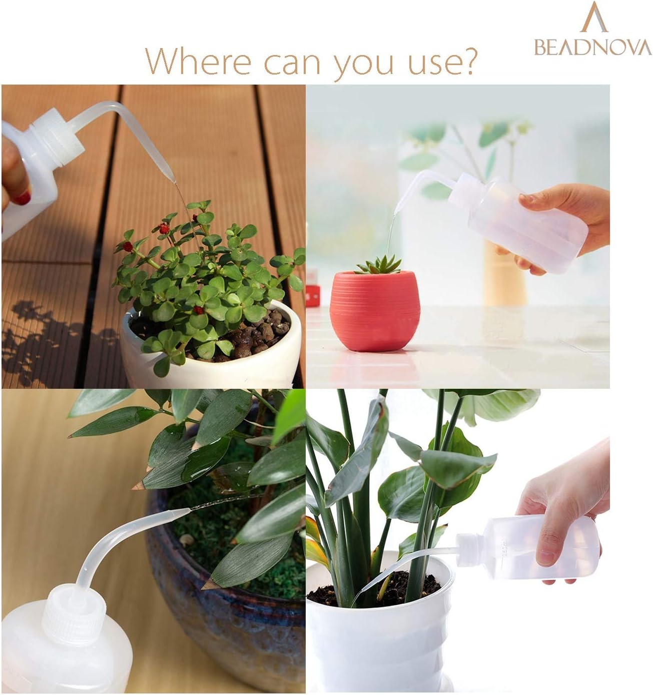 Squeeze Plant Watering Bottle 250ml 8oz Small Wash Bottle Squeeze Plastic Watering Can for Indoor Plants Succulents (1pc) - view 4