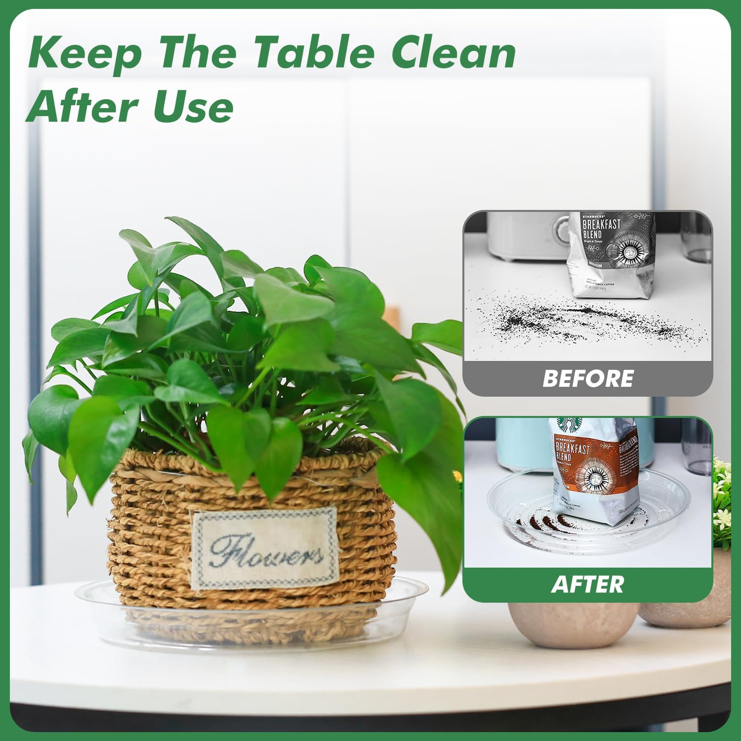 100 pack clear plant saucers for indoors (4 6 inch) flower pot saucers for potted plants plate set plant trays for indoors no holes plants saucer trays for pots drip tray plastic tray for succulent - view 3