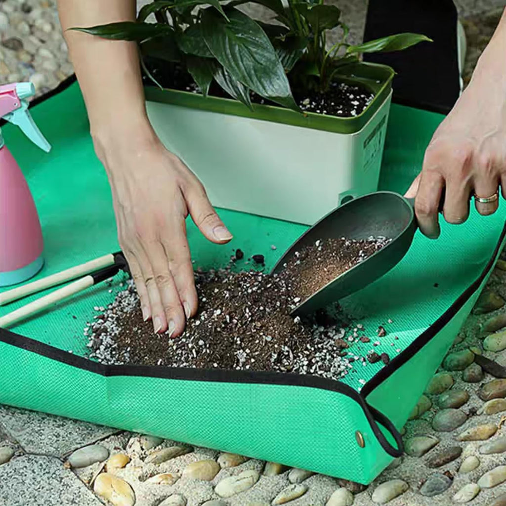 Potting Mat for Indoor Plant Transplanting, 29.5" X29.5" Waterproof Repotting Mat, Foldable Soil Change Mat Gardening Planting Mat - Gifts for Plant Lovers - view 5