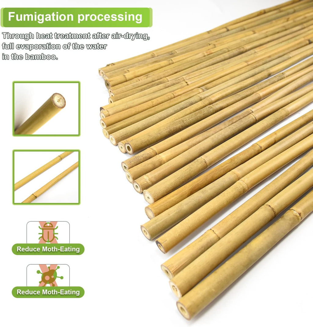 25pcs 1/2" D Thicker Heavy Duty Bamboo Stakes, 4FT Plant Stakes, Natural Garden Stakes for Tomato, Bean, Flowers,Trees Potted and Climbing Plant Support - view 3