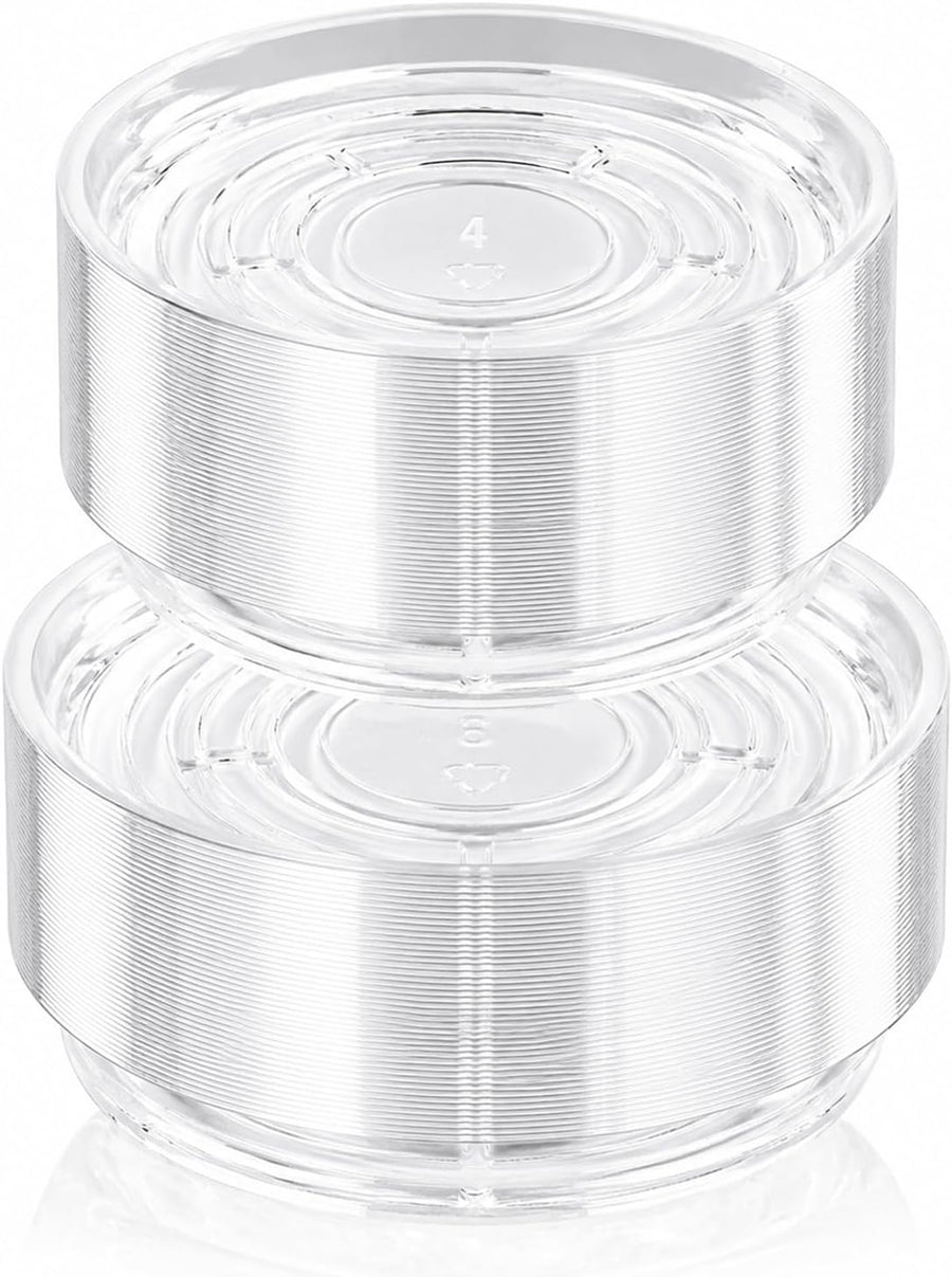 100 pack clear plant saucers for indoors (4 6 inch) flower pot saucers for potted plants plate set plant trays for indoors no holes plants saucer trays for pots drip tray plastic tray for succulent