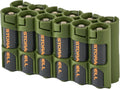 AA Battery Storage Caddy, Military Green, Holds 12 Batteries (Not included)