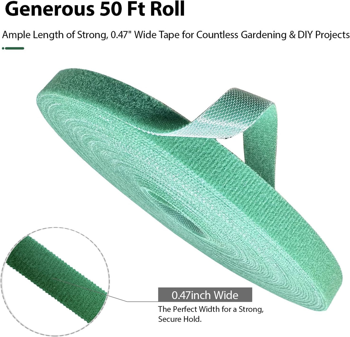 Reusable plant ties for climbing plants, plan straps, nylon plant tape strap gardening tips, tomato plant support, garden wire ties for cables (50 foot x 0.47 inch) - view 3