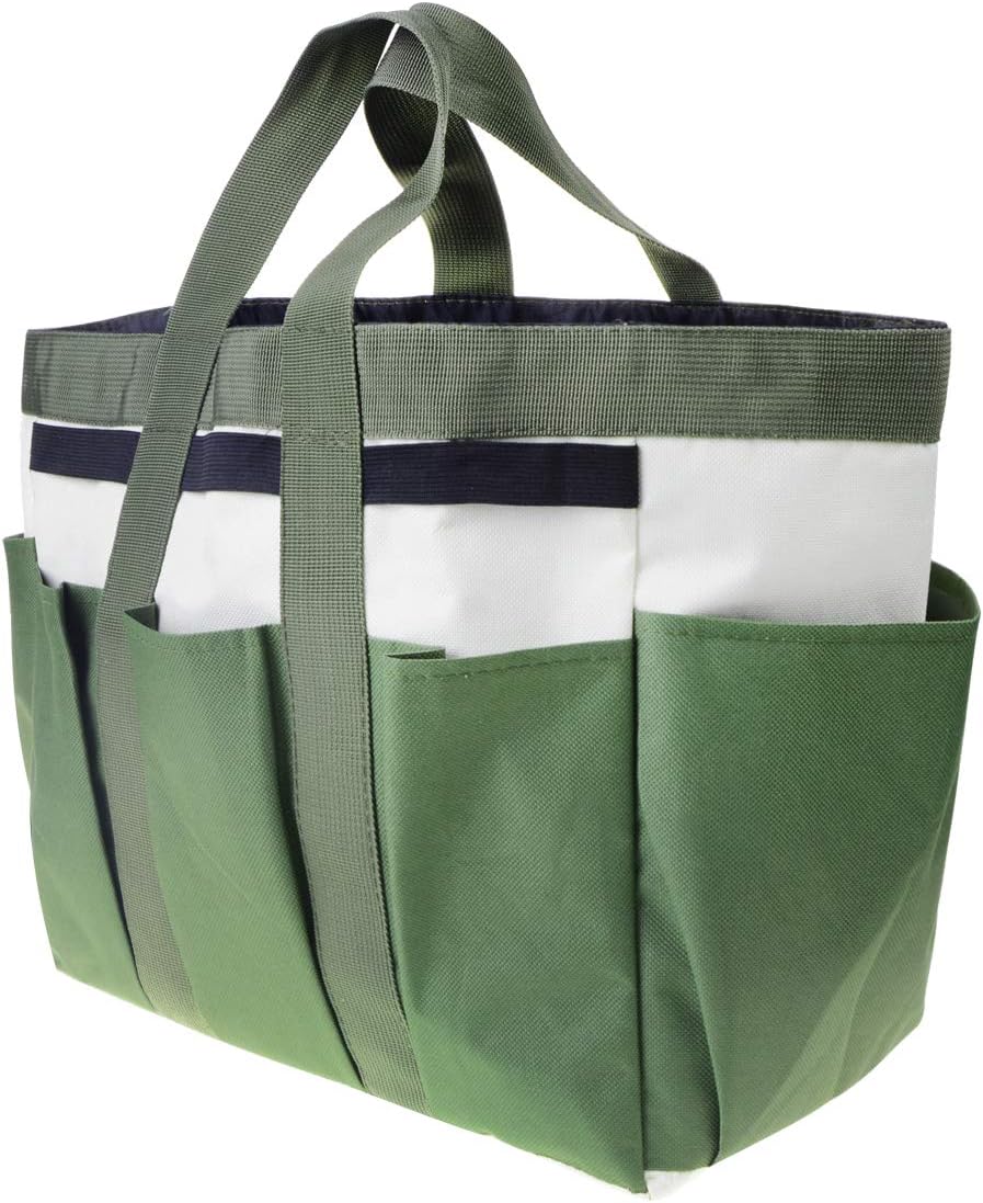 Garden Tool Bag with Pockets Canvas Heavy-duty Large Garden Plant Tool Organizer Bag Carrier Gardening Storage Tote